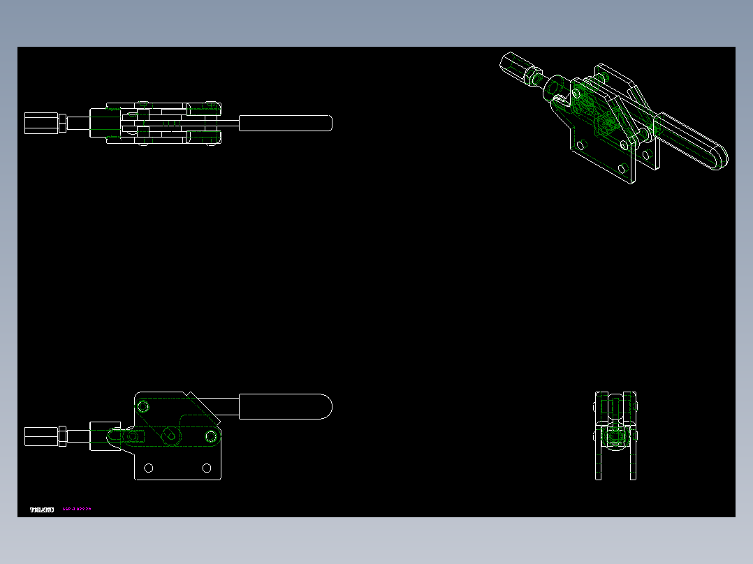 推拉式夾鉗SSP(D)-2D多系列多零件图纸模型
