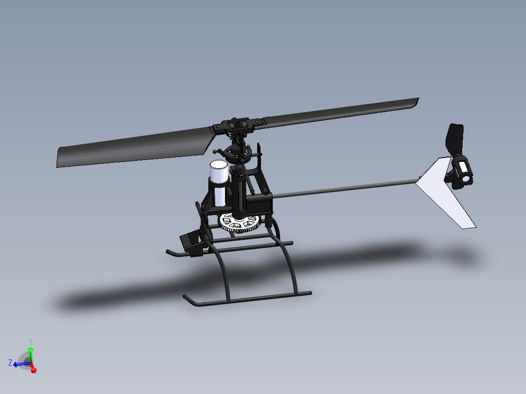 简易RC遥控飞机模型框架3D图纸 Solidworks设计