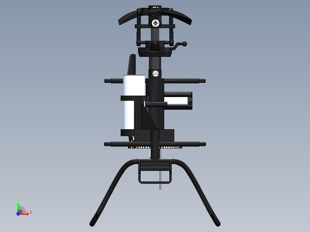 简易RC遥控飞机模型框架3D图纸 Solidworks设计前视图