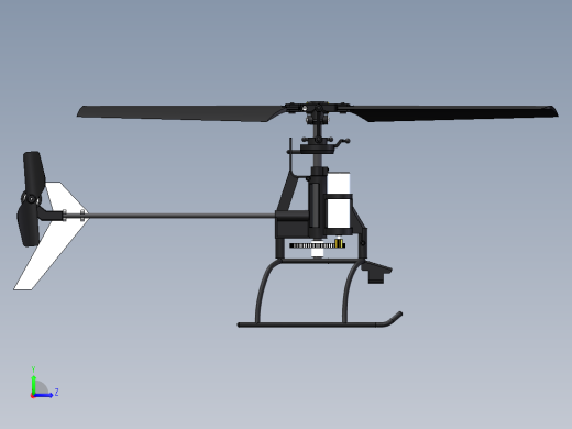 简易RC遥控飞机模型框架3D图纸 Solidworks设计左视缩略图