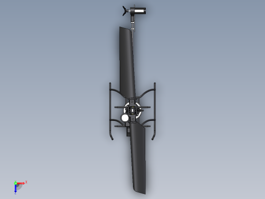 简易RC遥控飞机模型框架3D图纸 Solidworks设计俯视缩略图