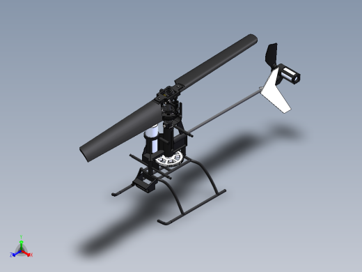 简易RC遥控飞机模型框架3D图纸 Solidworks设计正等轴测缩略图