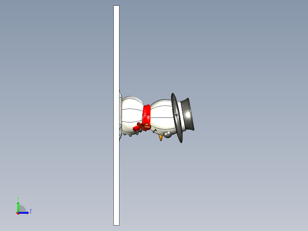 可爱的小雪人左视图