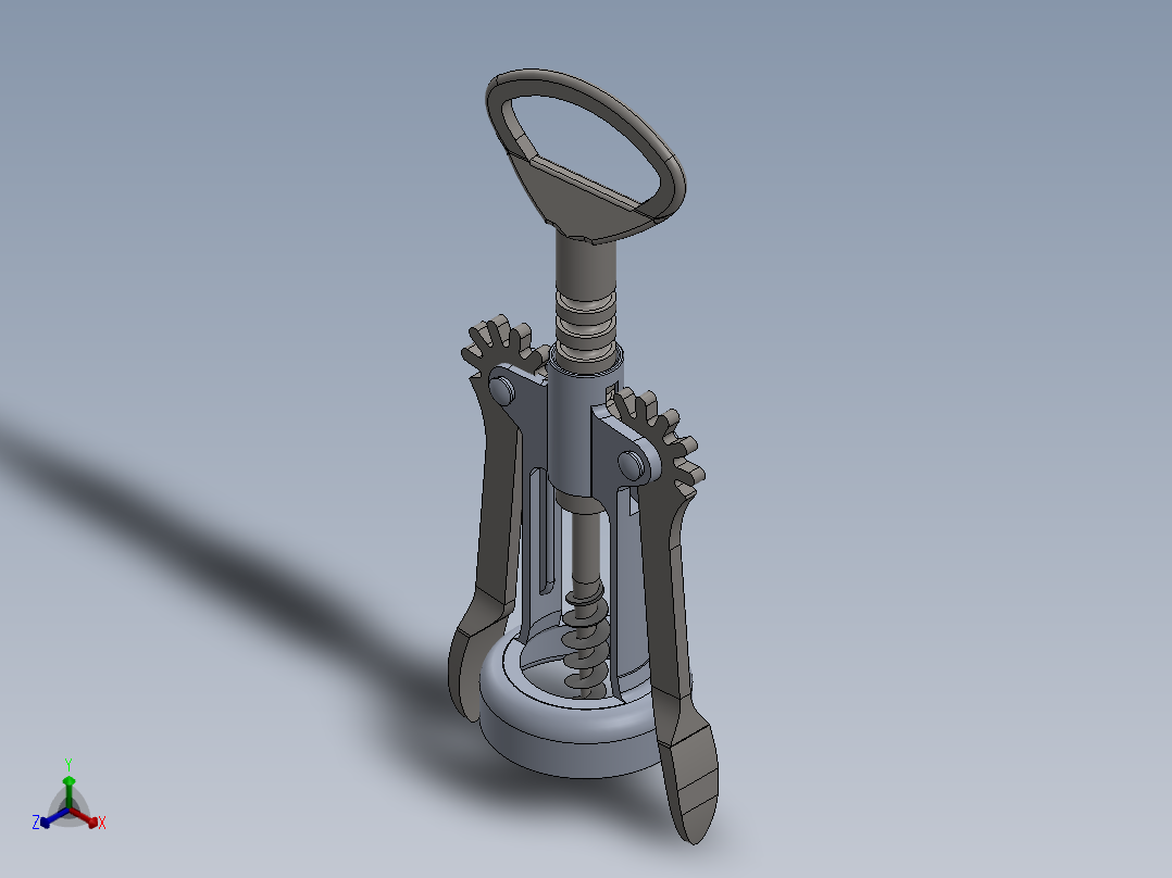 翼形开瓶器主视图
