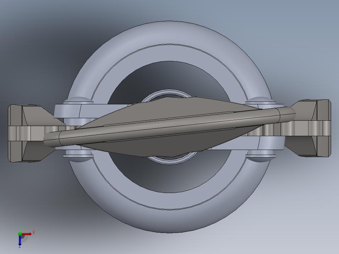 翼形开瓶器俯视图