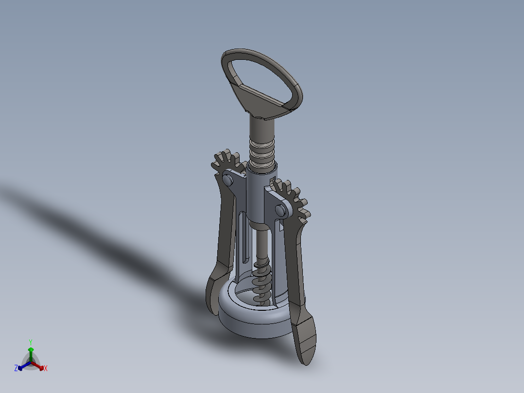 翼形开瓶器正等轴测图