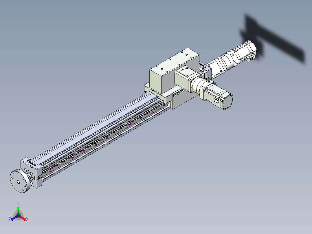 威洛博直线电机模组EB6ZR-L140-S600-RZ575K-Z575K-MS3主视图