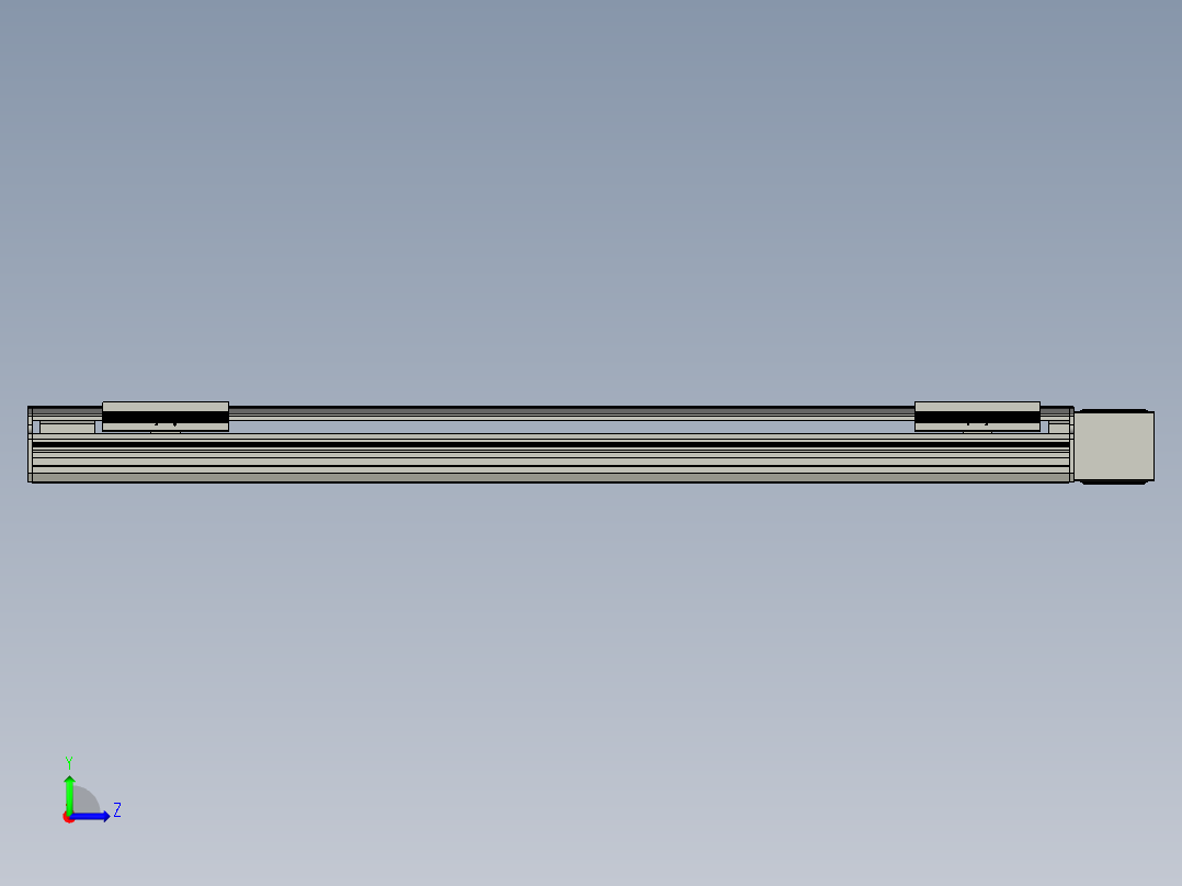 直线模组LHB17-L40-S950-L(B)设计图纸左视图