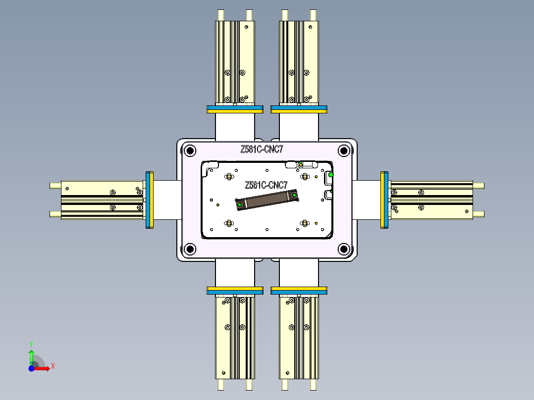 Z581C-笔记本CNC工装夹具三维模型CNC7-0806前视图