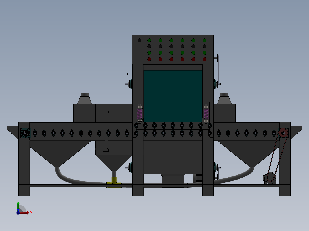 滚动式不锈钢板材双面自动喷砂机sw14可编辑前视图