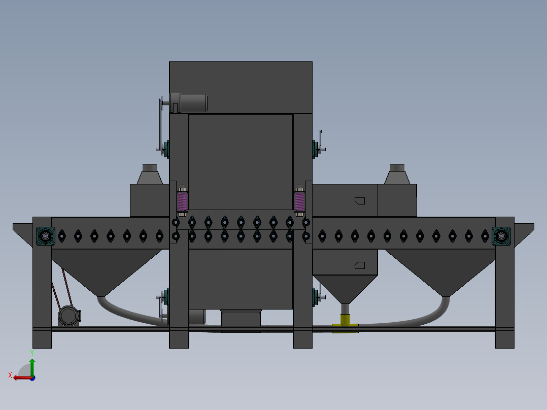 滚动式不锈钢板材双面自动喷砂机sw14可编辑后视图