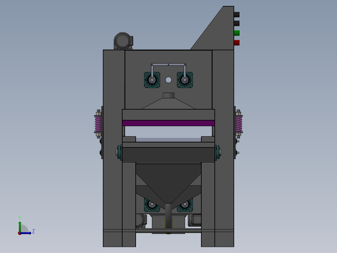 滚动式不锈钢板材双面自动喷砂机sw14可编辑左视图