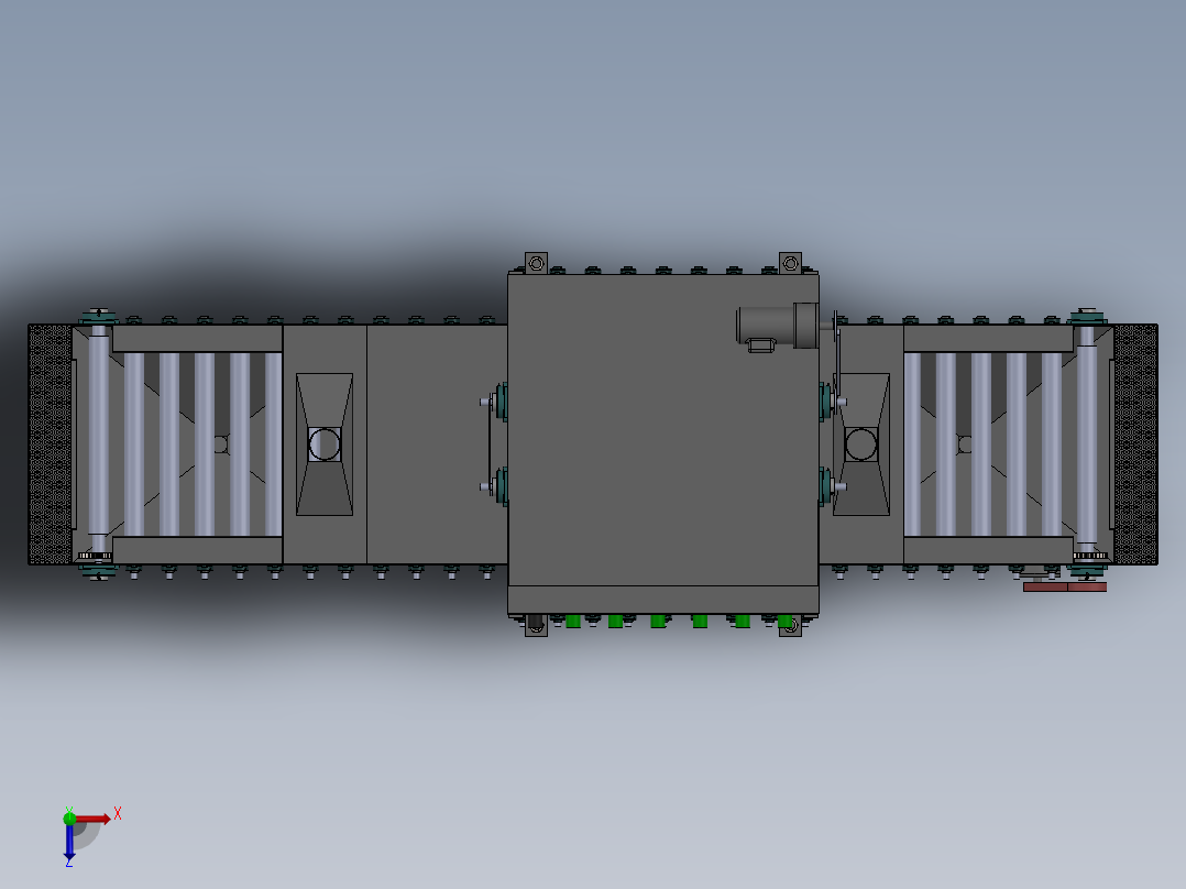 滚动式不锈钢板材双面自动喷砂机sw14可编辑俯视图