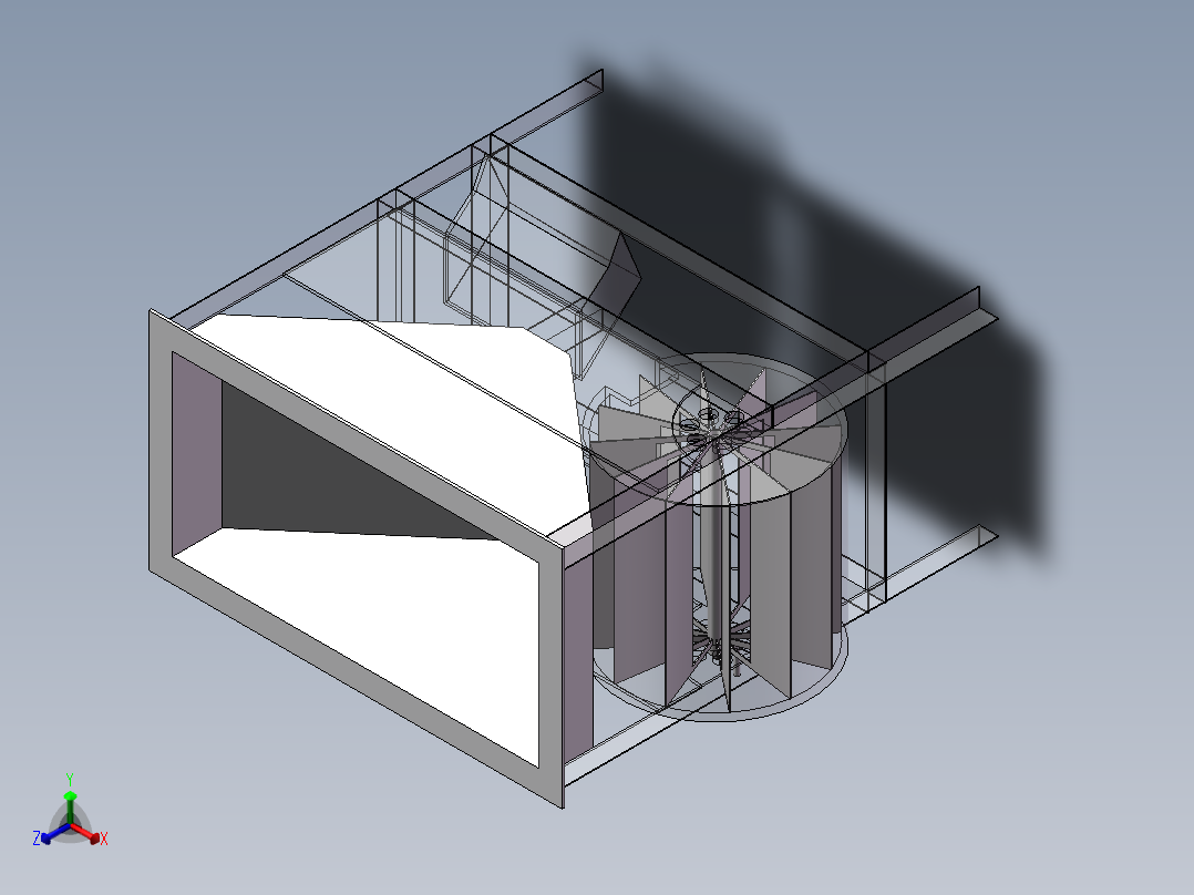 农用风选机sw18正等轴测图