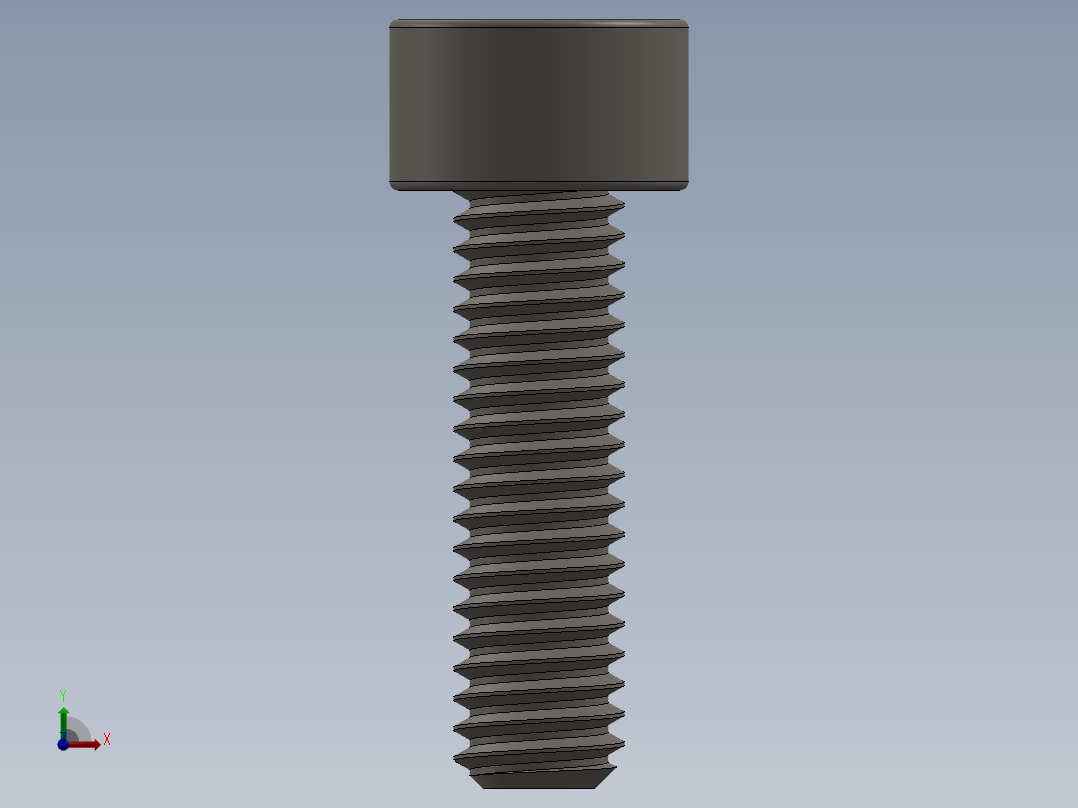 Screw_DIN_912_M4x14F_A2.SLDPRT公制内六角螺钉前视图