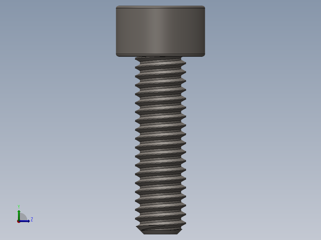 Screw_DIN_912_M4x14F_A2.SLDPRT公制内六角螺钉左视图