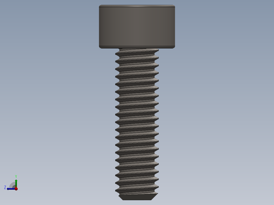 Screw_DIN_912_M4x14F_A2.SLDPRT公制内六角螺钉右视图