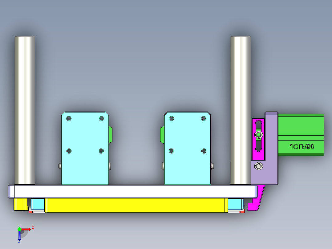 一款电脑D壳侧推开粗铣四周转角工装治具模型俯视图
