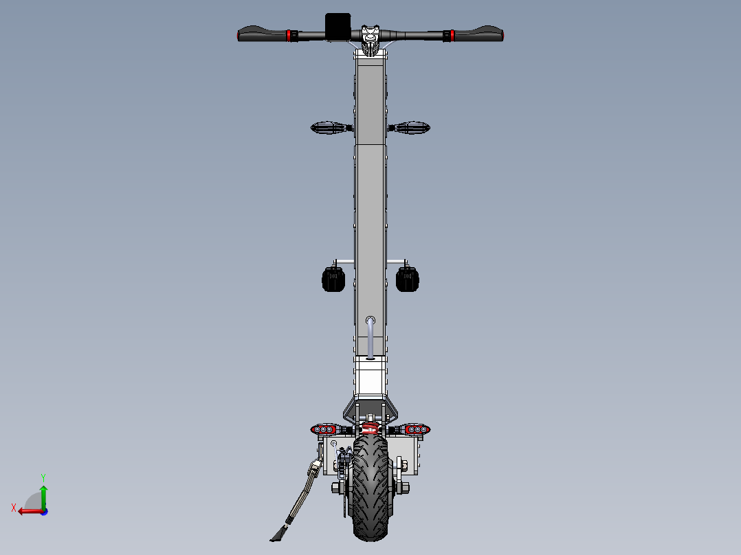 电动滑板车后视图