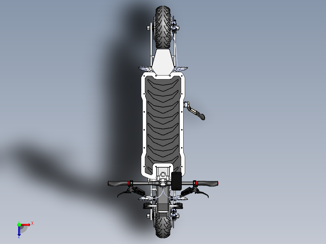 电动滑板车俯视图