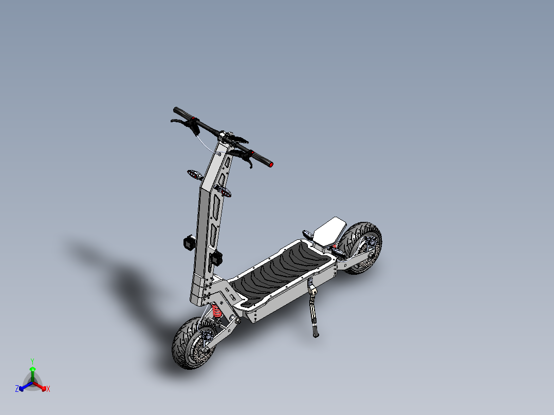 电动滑板车正等轴测图