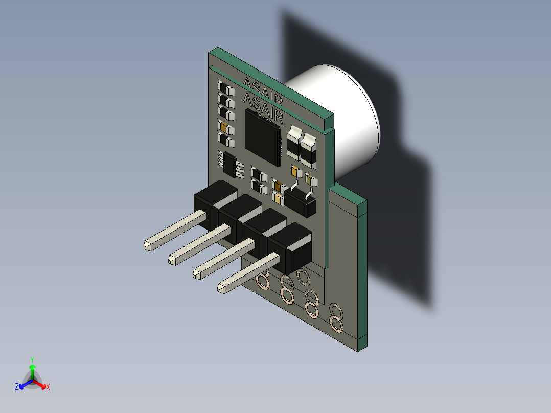 一氧化碳气体传感器正等轴测图