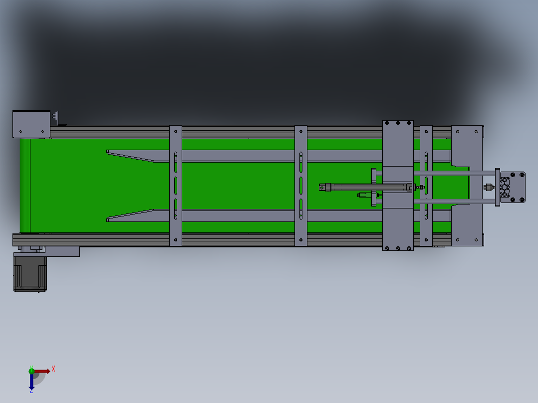 进料输送线俯视图