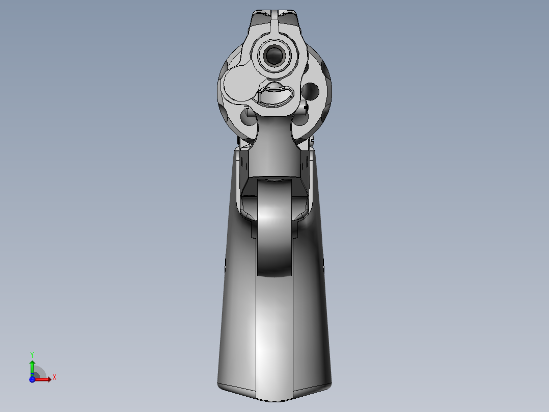 手枪左轮冲锋枪老式狙击步枪设计3D图纸rohm-model-63-22lr-revolver-prop SW STP IGS前视图