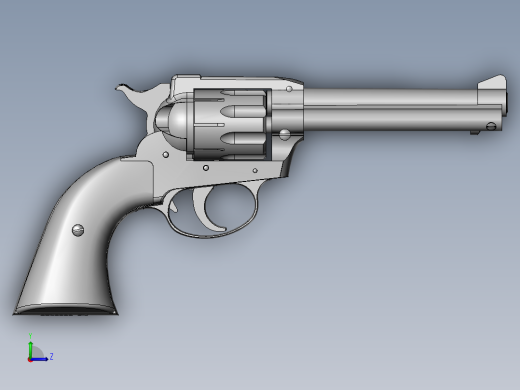 手枪左轮冲锋枪老式狙击步枪设计3D图纸rohm-model-63-22lr-revolver-prop SW STP IGS左视缩略图