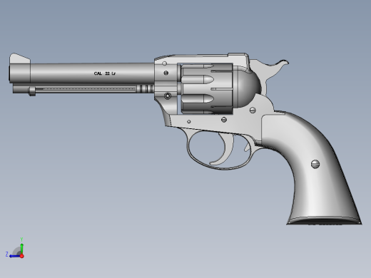 手枪左轮冲锋枪老式狙击步枪设计3D图纸rohm-model-63-22lr-revolver-prop SW STP IGS右视缩略图