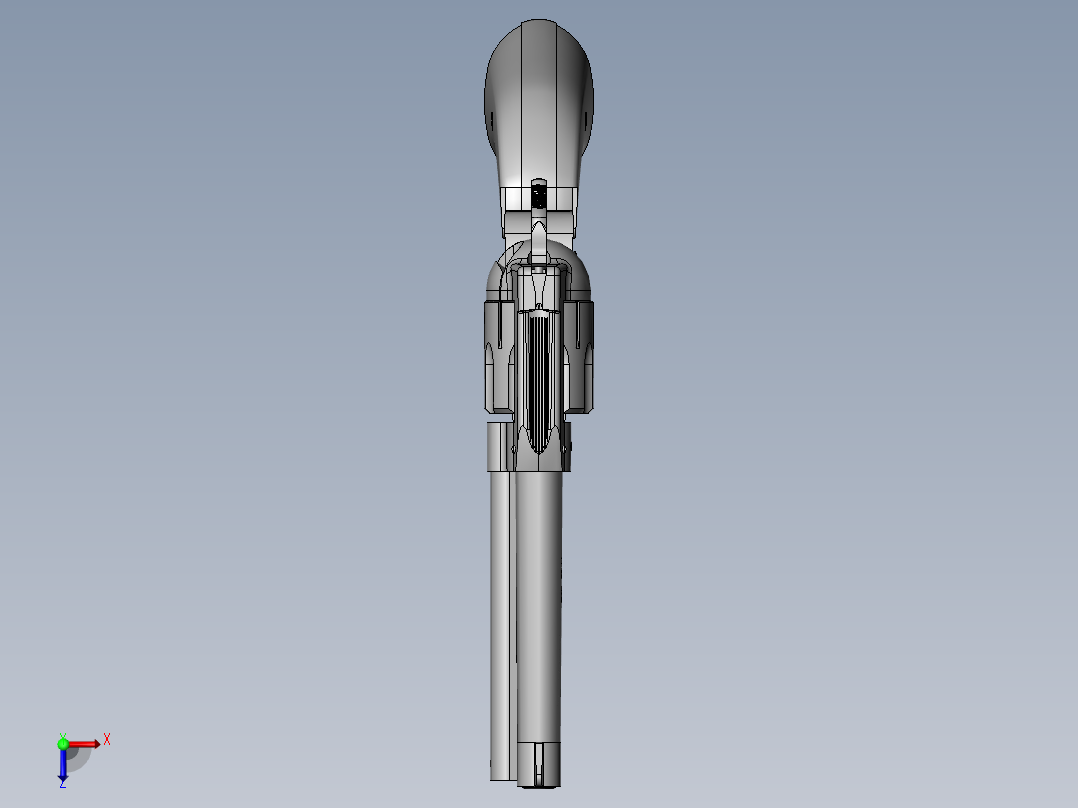 手枪左轮冲锋枪老式狙击步枪设计3D图纸rohm-model-63-22lr-revolver-prop SW STP IGS俯视图