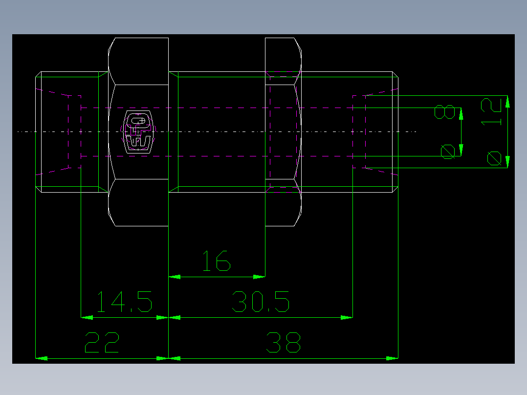 PARKER管接头EO Bulkhead union SV12SOMDCF(16)_front