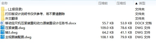 移动定尺机压紧装置和动力源装置设计3张CAD图缩略图