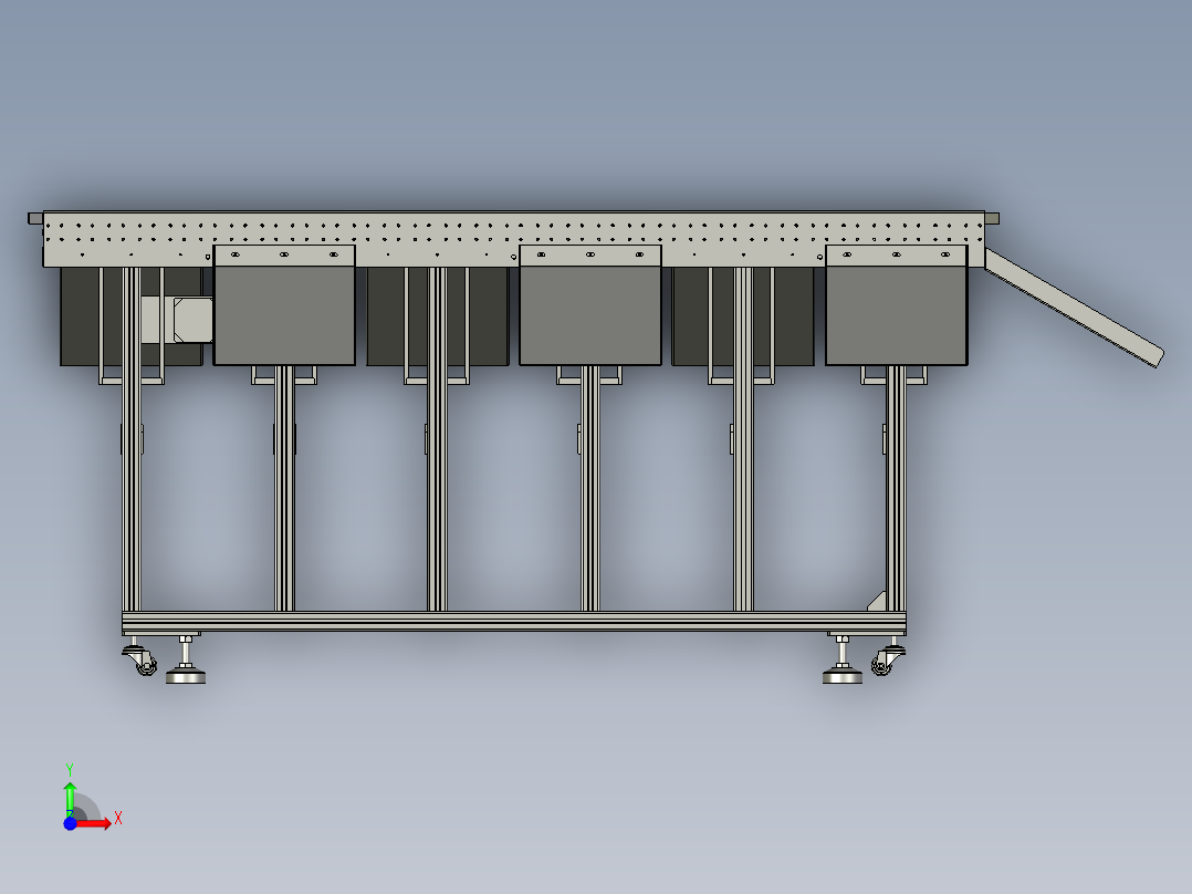 分拣滚轮线前视图