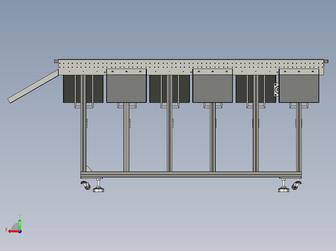 分拣滚轮线后视图