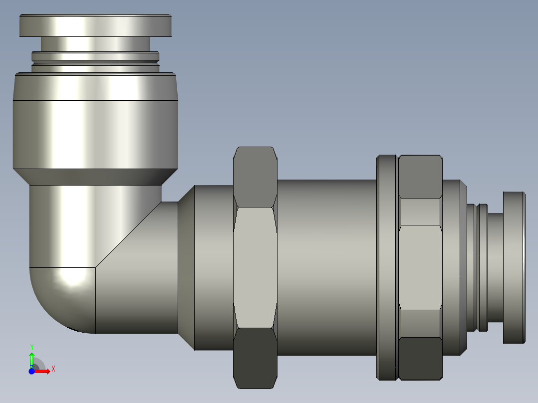 直角穿板接头PLM8前视图