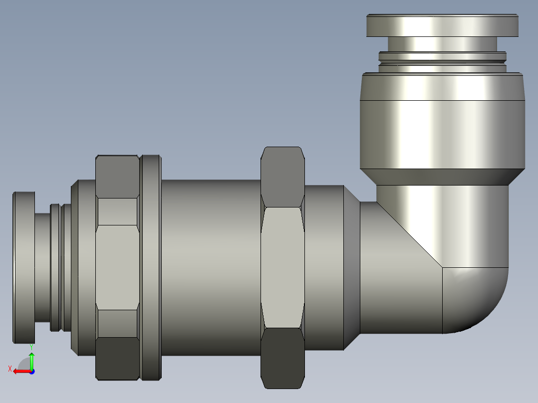 直角穿板接头PLM8后视图