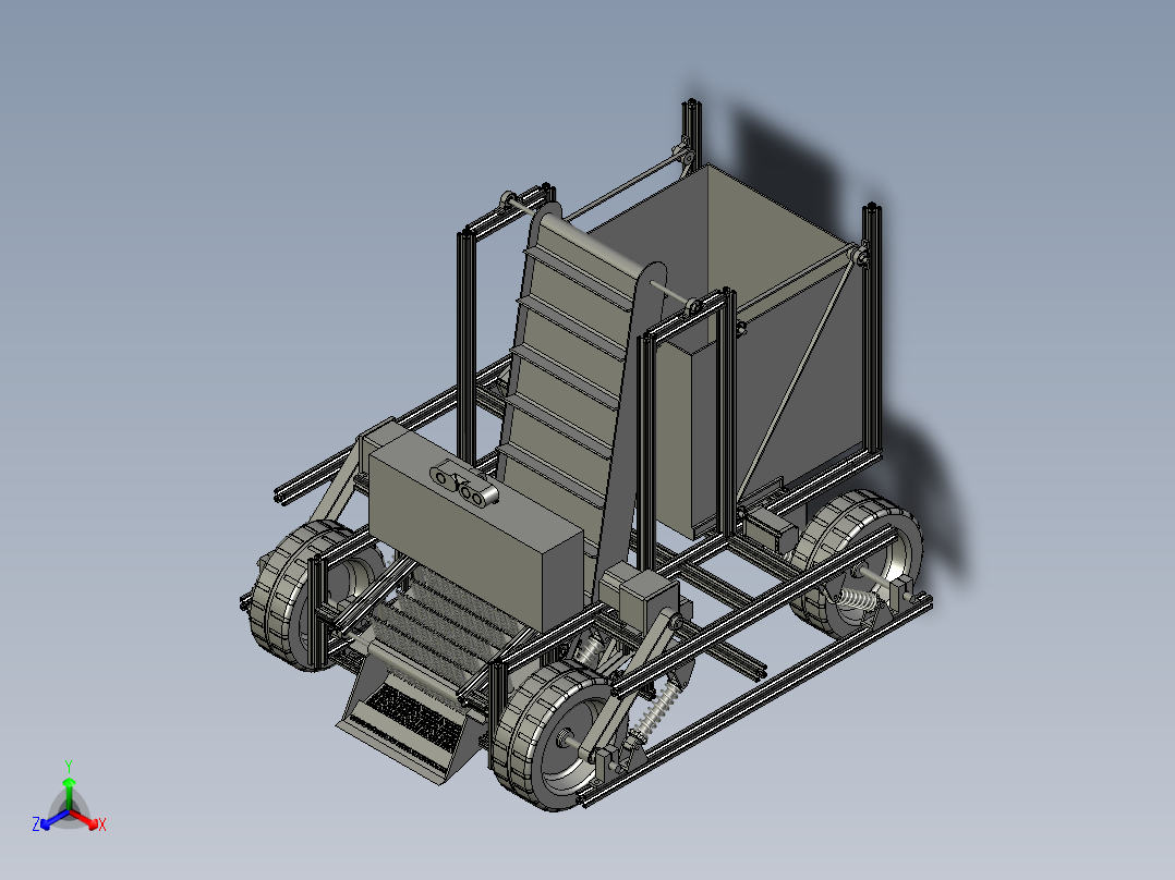 纯电动垃圾收集车正等轴测图
