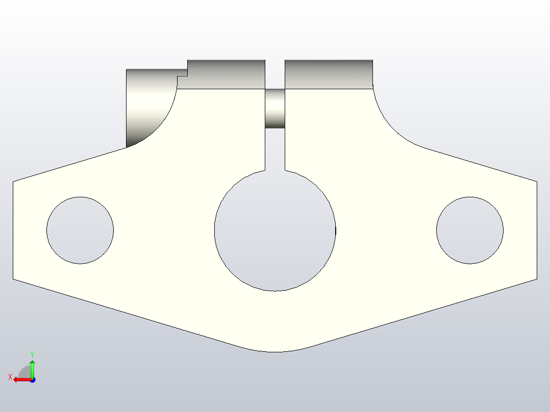 开口型铸造型法兰式导向轴支座[SPJ-10]后视图