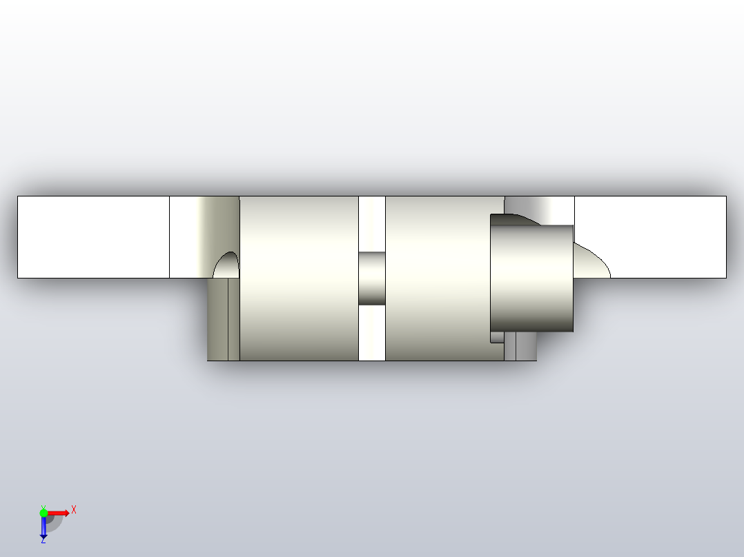 开口型铸造型法兰式导向轴支座[SPJ-10]俯视图
