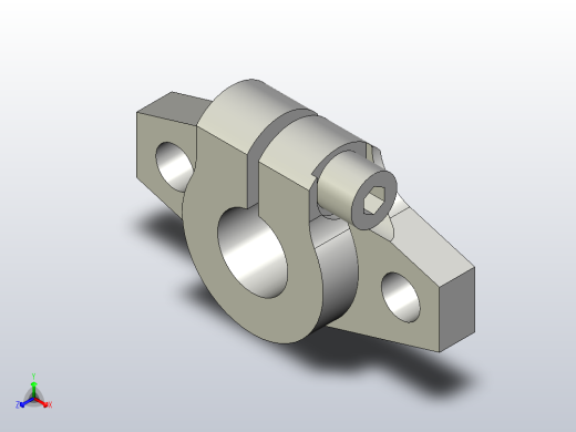开口型铸造型法兰式导向轴支座[SPJ-10]正等轴测缩略图