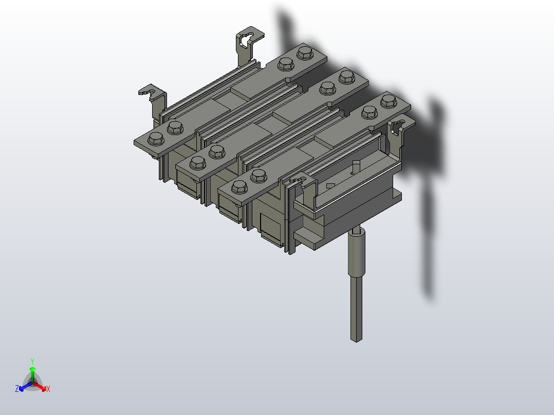 HH15-1000_3QA 3P隔离开关三维模型202012主视图