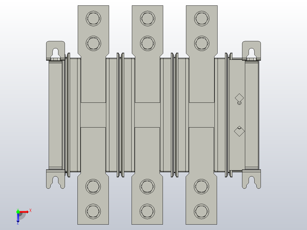 HH15-1000_3QA 3P隔离开关三维模型202012俯视图