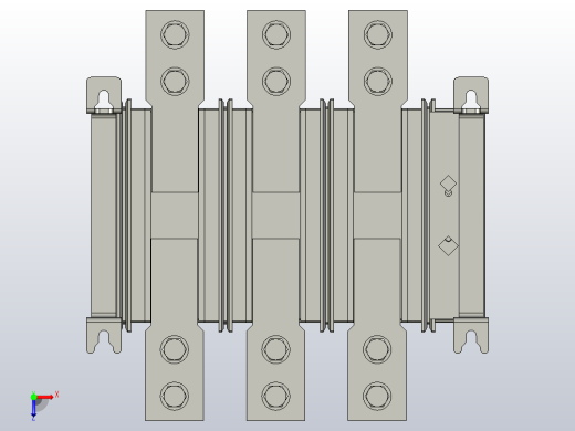HH15-1000_3QA 3P隔离开关三维模型202012俯视缩略图