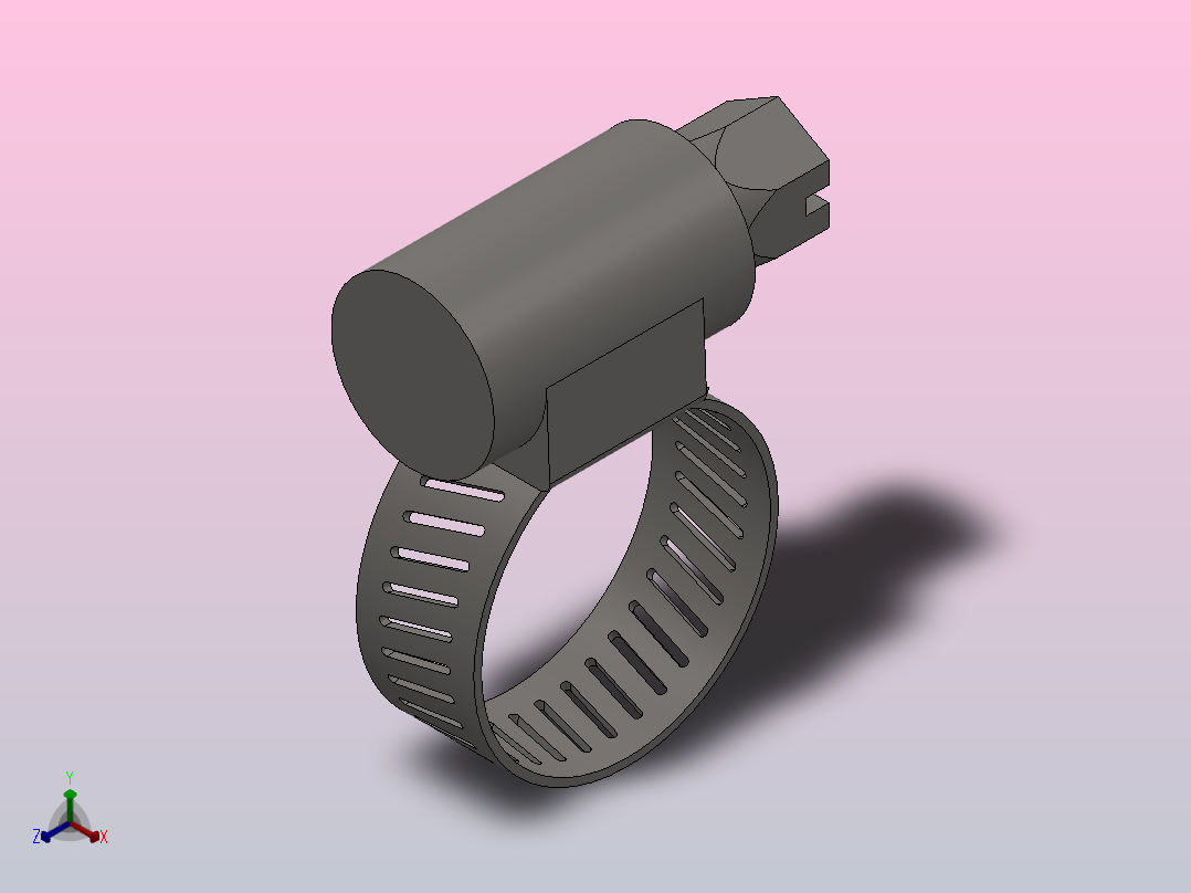 Q675 A型蜗杆传动式软管环箍_Q62022正等轴测图