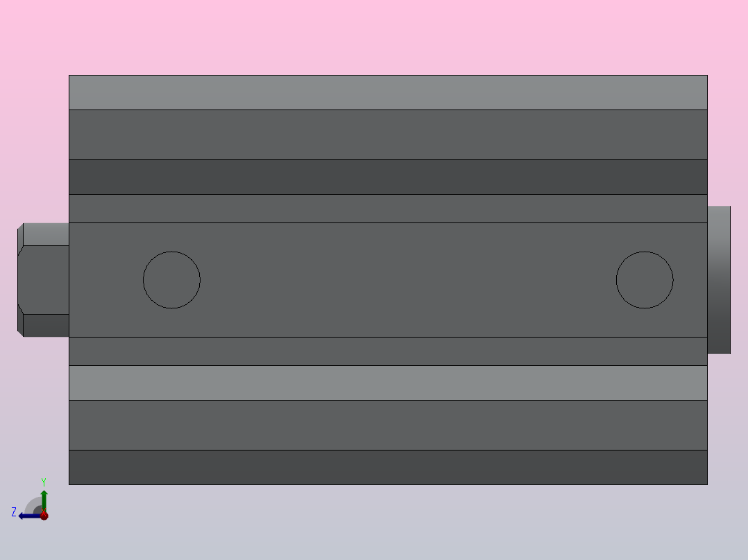 薄型气缸（单杆双作用）HCQ2系列[HCQ2B20-30DFCZ]右视图