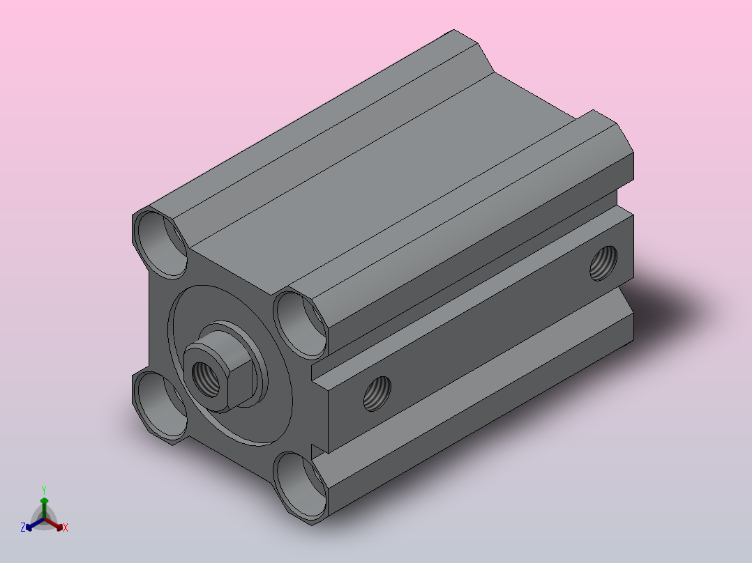 薄型气缸（单杆双作用）HCQ2系列[HCQ2B20-30DFCZ]正等轴测图