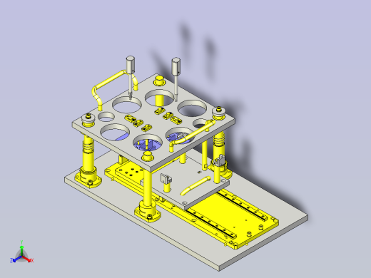 一款孔槽深度检测夹具3D图模型