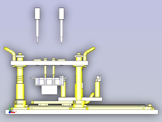 一款孔槽深度检测夹具3D图模型前视缩略图