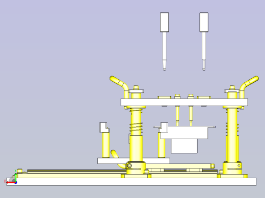 一款孔槽深度检测夹具3D图模型后视缩略图